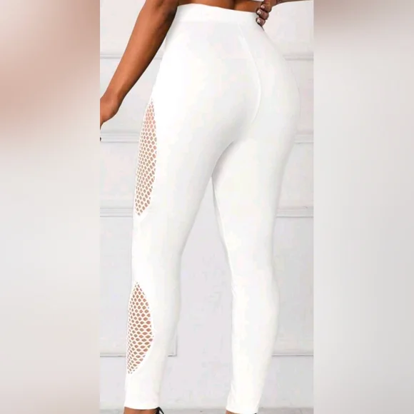 White Mesh Leggings - Picture 2 of 2